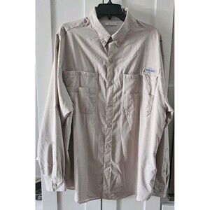 Columbia PFG Omni Shade Vented Fishing Shirt Mens XL White Long Sleeve